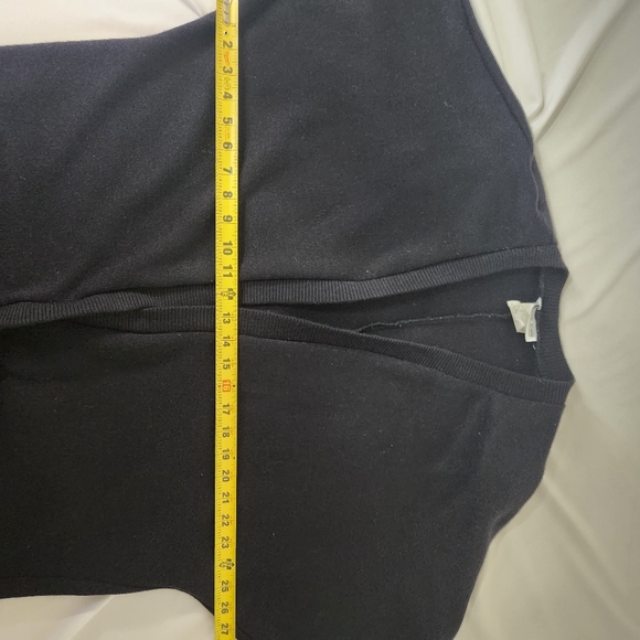 Vintage 80s Black Cardigan Size 12.  Made in USA Around Town brand shoulder pads - Picture 9 of 11